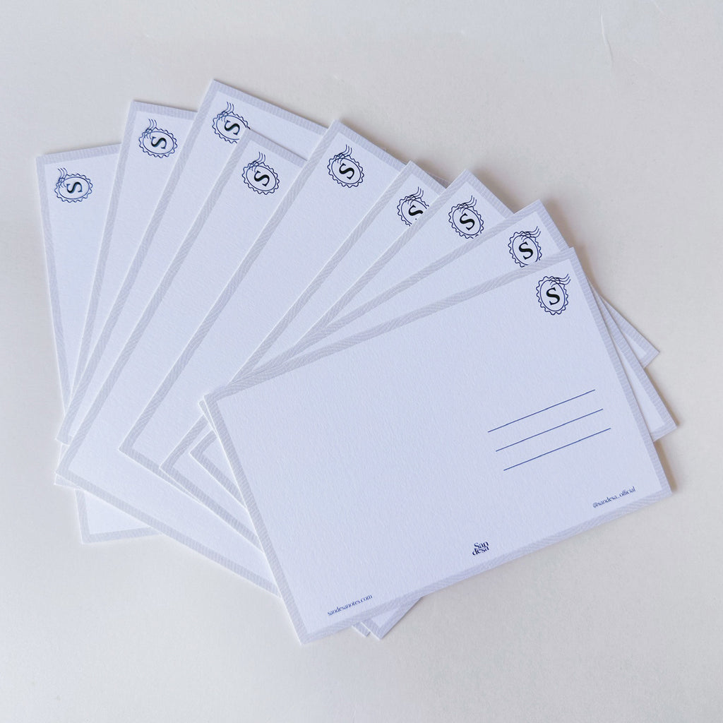 Back of blank postcard