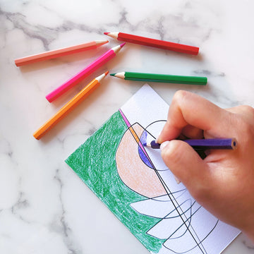 Coloring in abstract art Color Me postcard