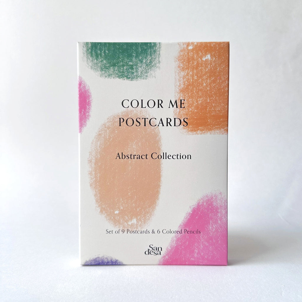 Abstract Color Me Postcards front packaging