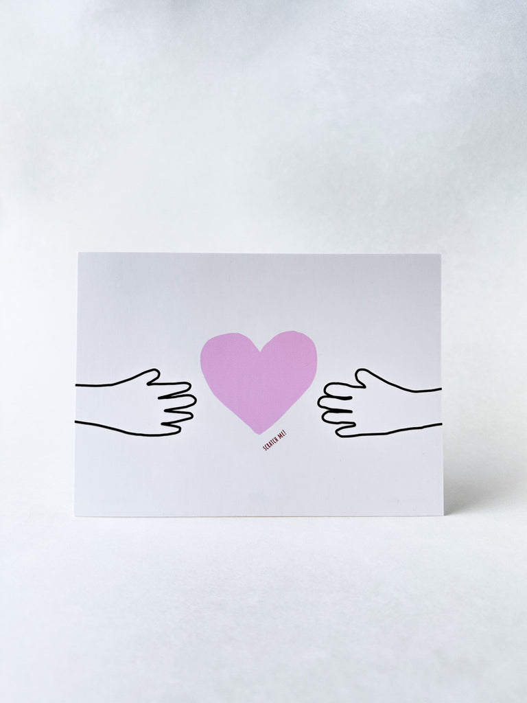 Blank love hug scratch-off notecard