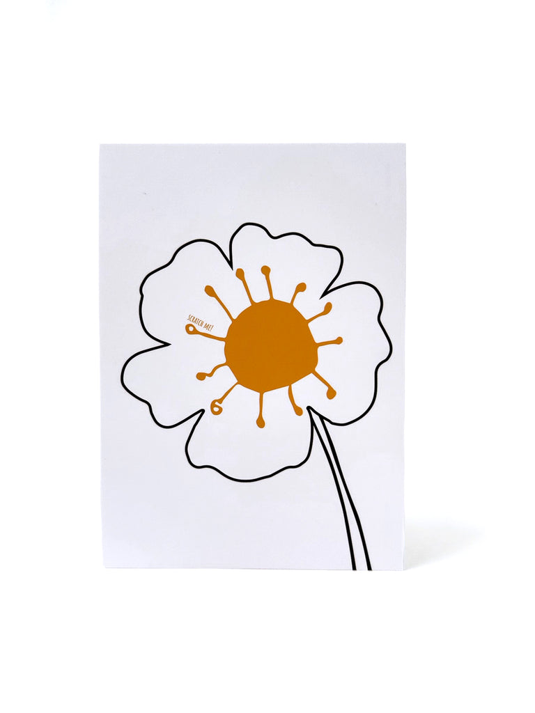 Blank daisy scratch-off notecard