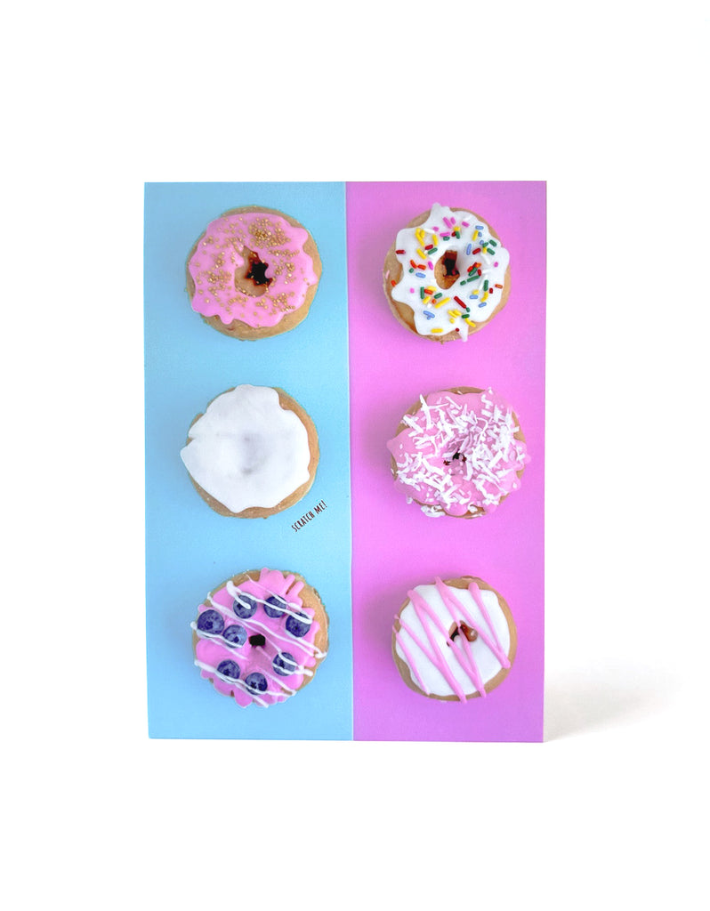 Blank donut party scratch-off notecard