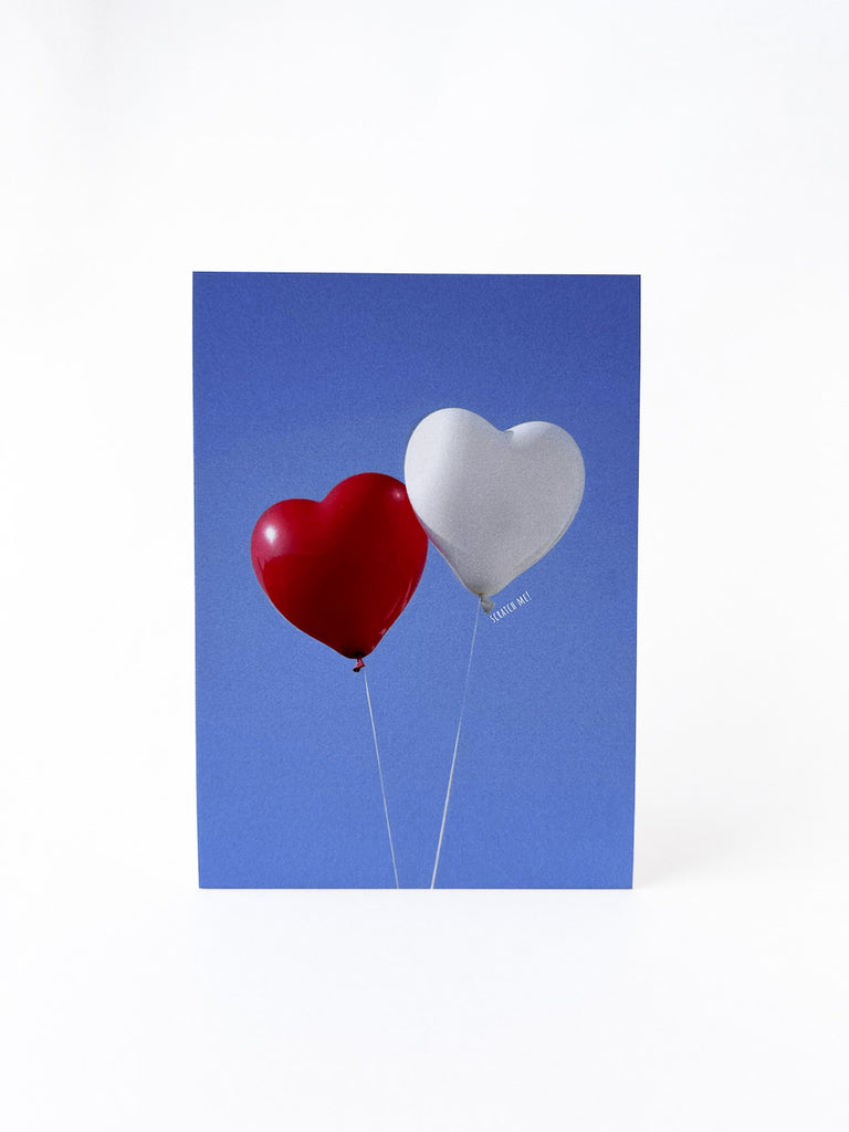 Blank sky balloon scratch-off notecard