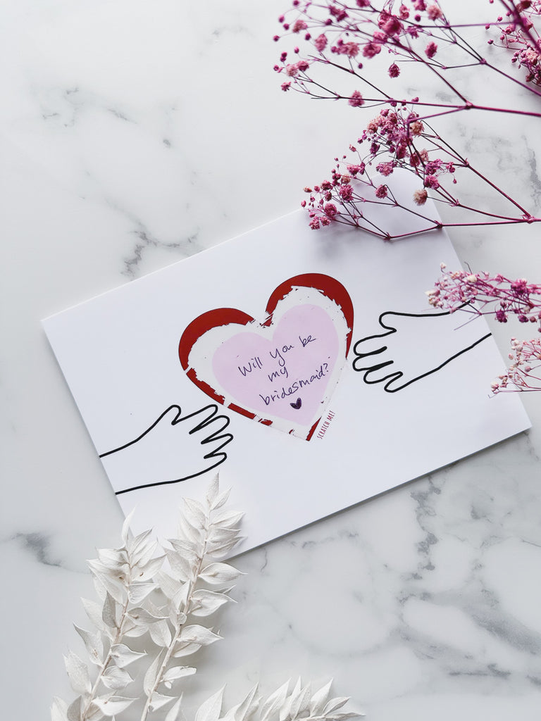 Love hugs heart scratch-off notecard